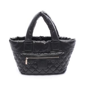 Chanel Coco Cocoon Tote Bag Leather Black Burgundy Red